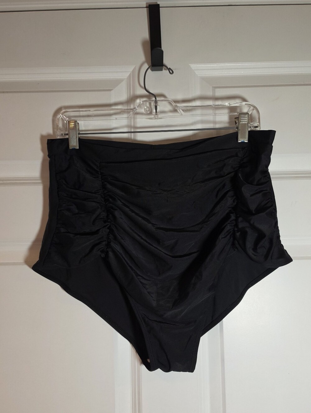 Cocopear High-Waist Ruched Black Swim Bottoms 2XL